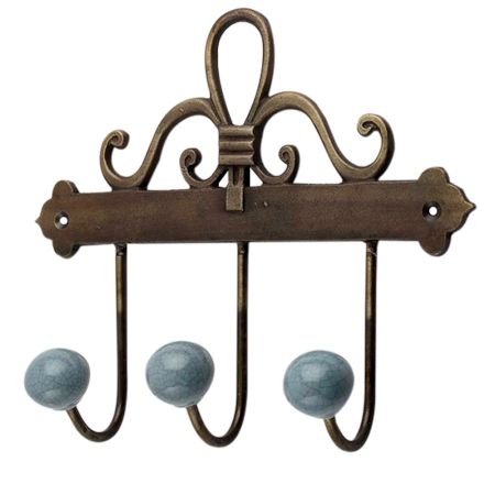 Grey Crackle Ceramic Iron Hooks